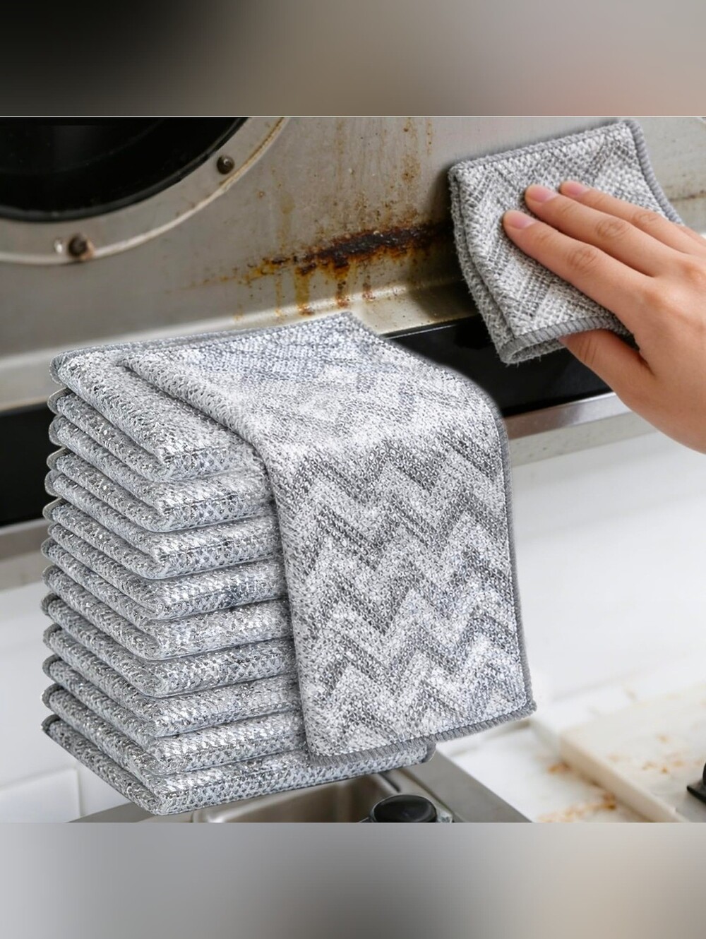 10 Pack Metal Cleaning Cloths - Non Scratch Wire Dishcloth NWT